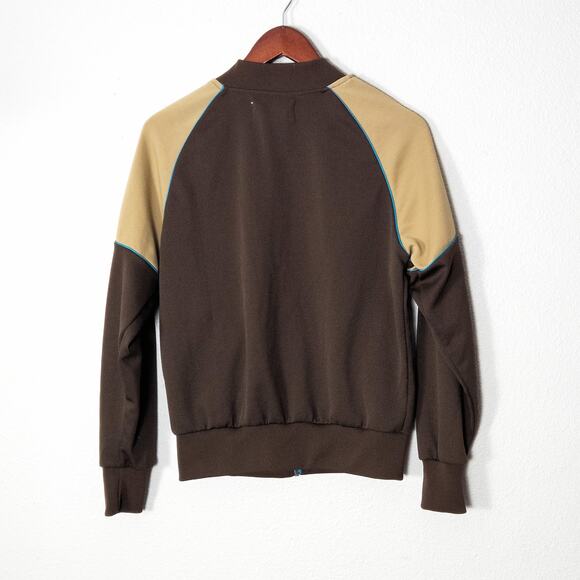 Mervyn’s Jacket Men’s Small Retro Vintage 90s Trackwear Brown Colorblock Zip Up - Picture 2 of 12